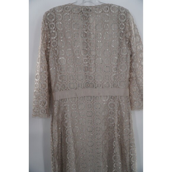 Etcetera Metallic Lace Formal Cocktail Wedding/Mother of Bride Midi Dress Size 6 - Picture 7 of 10
